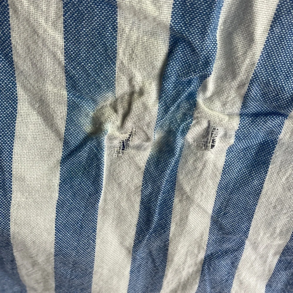 J. Crew Blue and White Striped Shirt